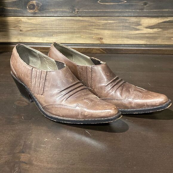 Matisse Western Cowgirl Leather Ankle Boots Pointed Toe Size 7.5 - Picture 1 of 8